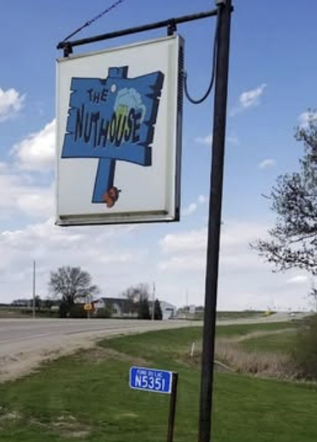 The Nuthouse roadside sign at N5351 County Road D